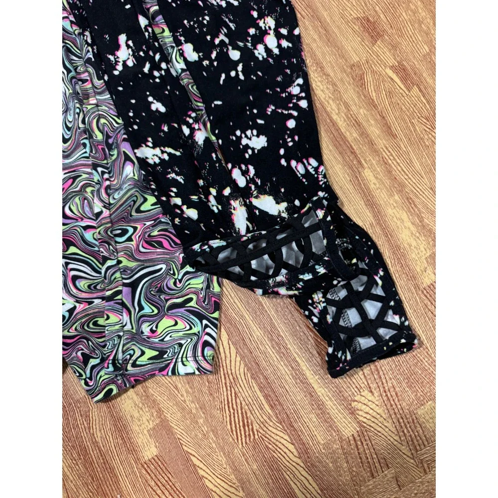 Lot of 5 Printed Leggings Floral Butterfly Snakeskin Swirl Splatter CutOut Ankle